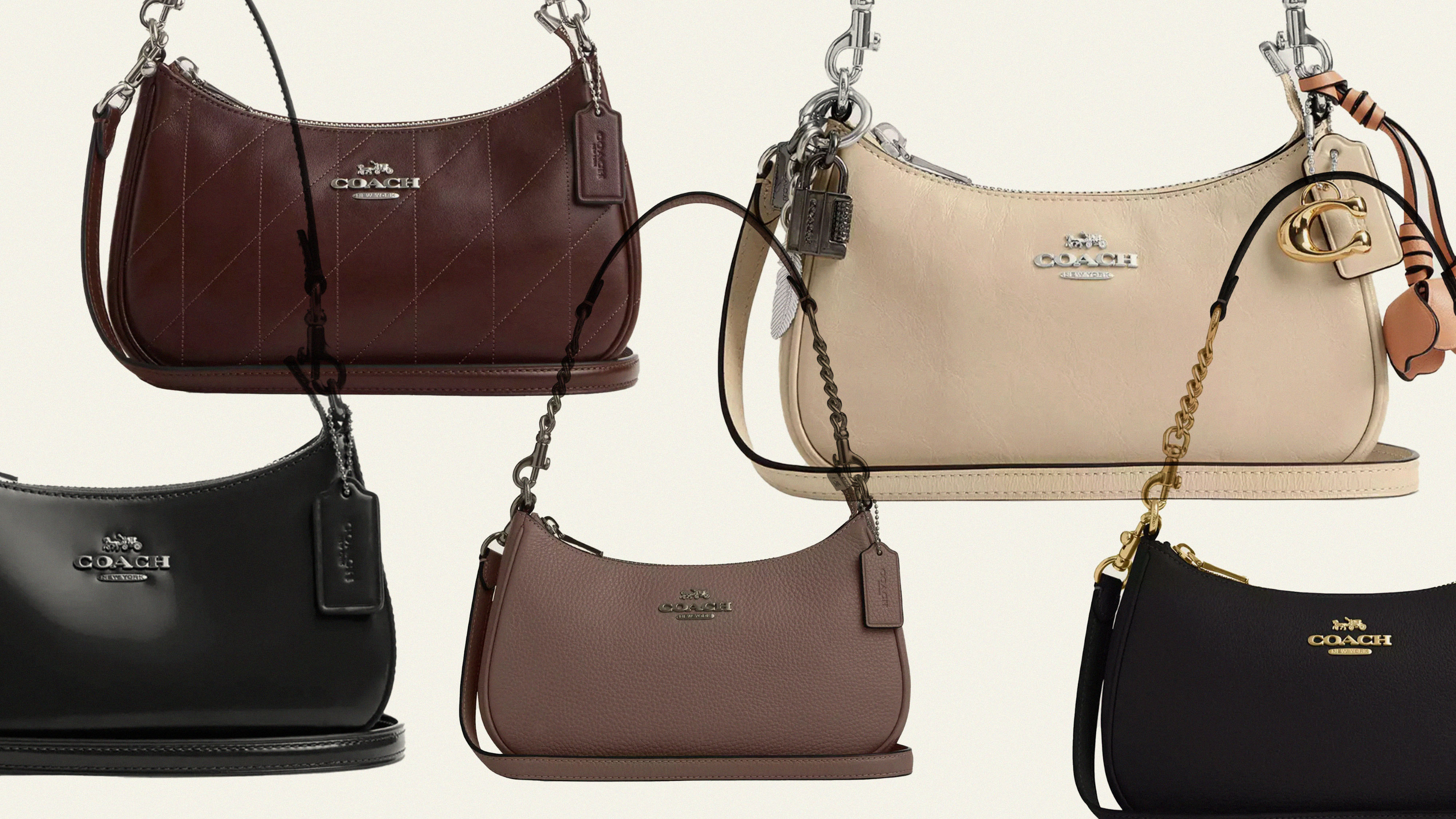 collage of coach teri bag