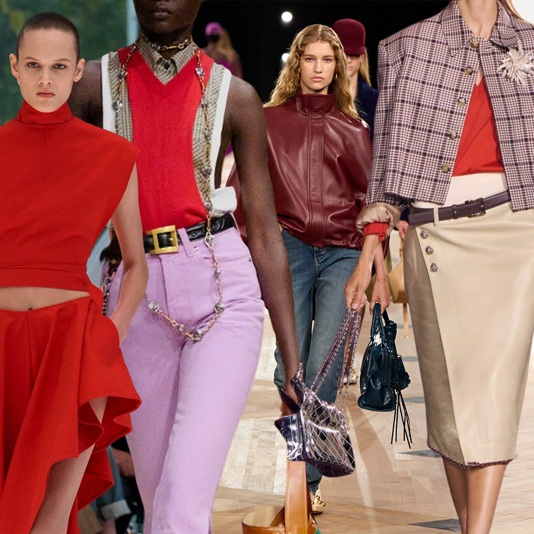 A collage of runway moments from the spring 2026 runway