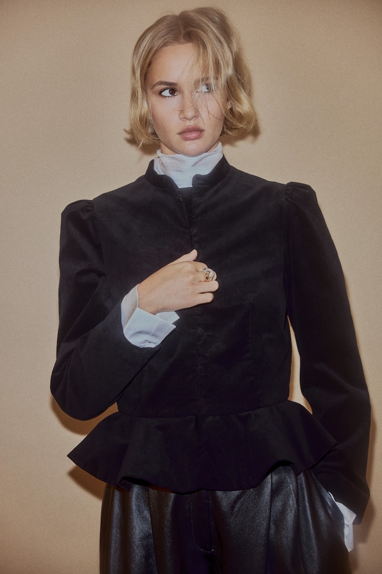 Velvet Peplum Jacket