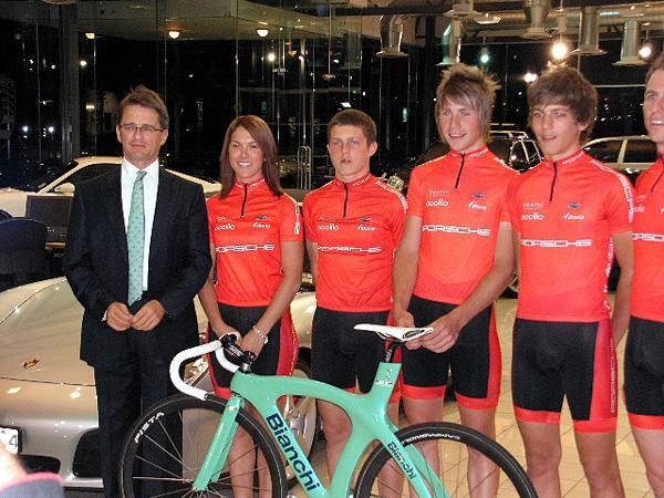 Michael Drapac with the team