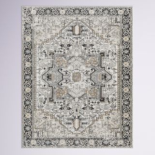 Haughton Machine Washable Oriental Black/taupe Area Rug