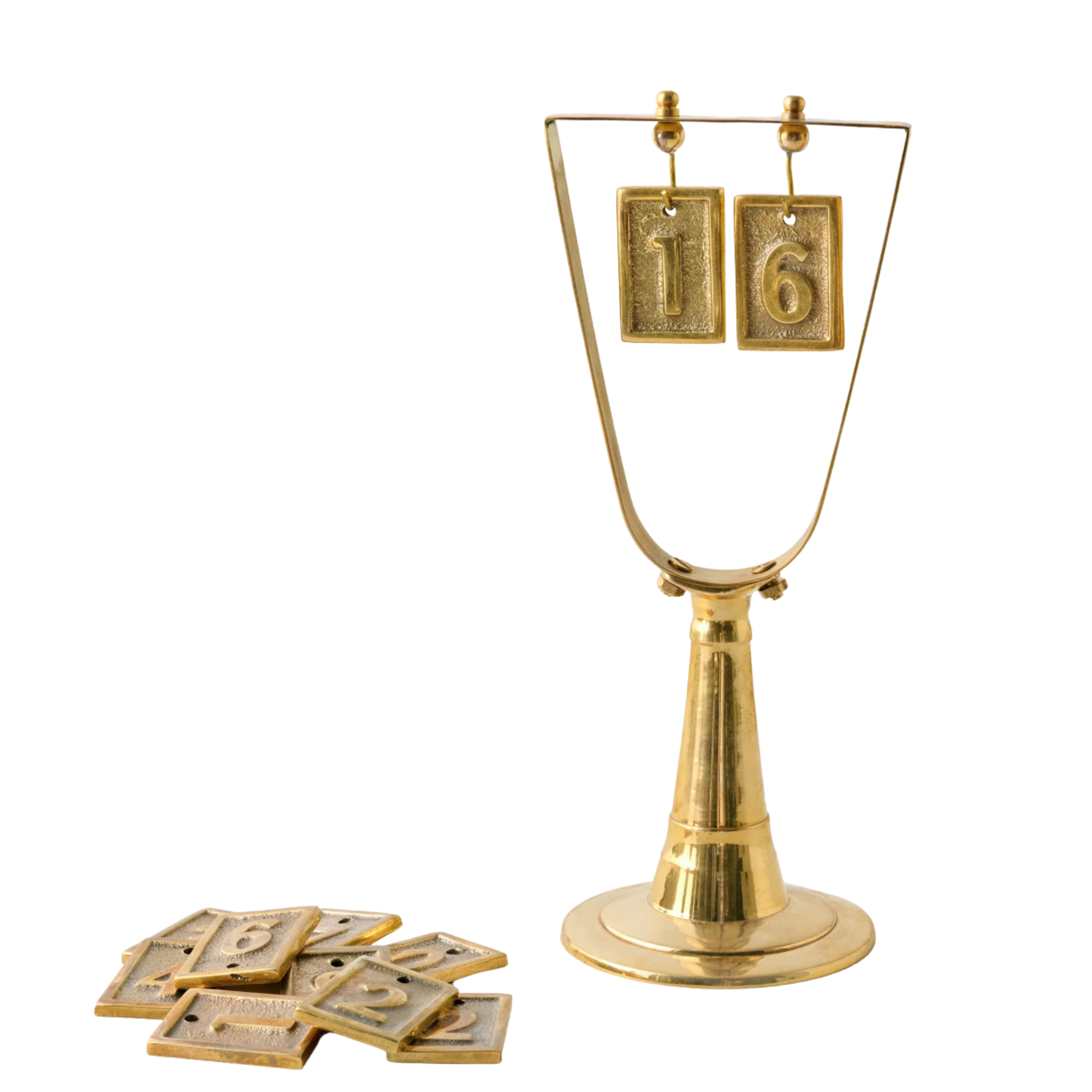 a brass countdown to christmas calendar