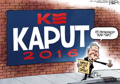 Political Cartoon U.S. Kasich Drops Out 2016