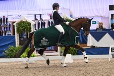 Carmen Gammie and Let&rsquo;s Make An Opera M claimed the Spillers medium freestyle silver at the NAF Five Star Winter Dressage Championships