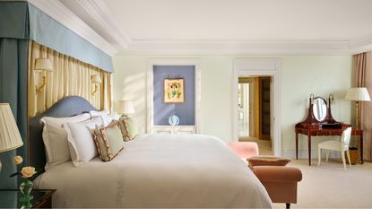 Pierre-Yves Rochon&rsquo;s Royal Suite at The Dorchester, showcasing English-inspired interiors with pastel hues, floral details, bespoke furniture and Hyde Park views