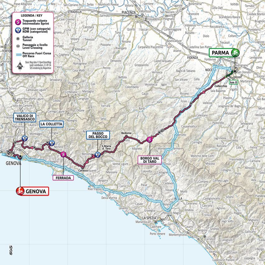 Stage 12 route map for 2022 Giro d'Italia