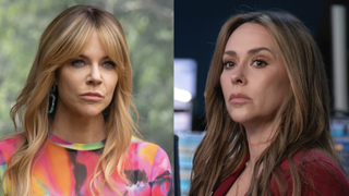 Side-by-side: Morgan in colorful shirt in High Potential, Maddie inside Dispatch Center in 9-1-1