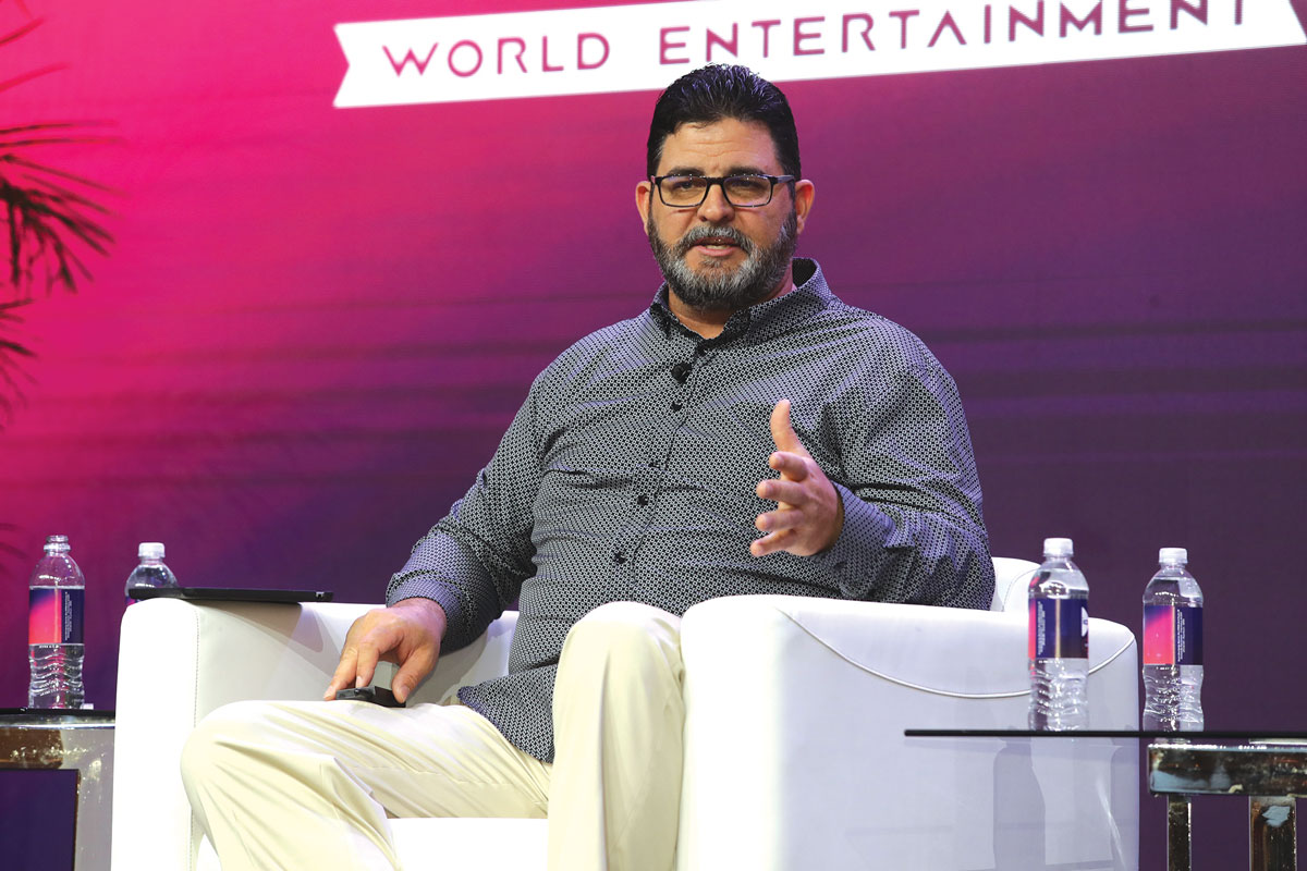 Photos from AI and immersive experience panelists speaking at InfoComm 2025.