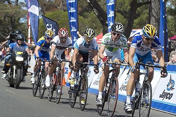 Five riders established a break that got out to seventeen seconds in the concluding laps of race two in Geelong.