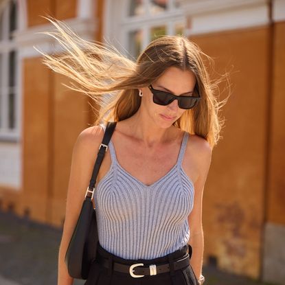 Street style girl with summery hair