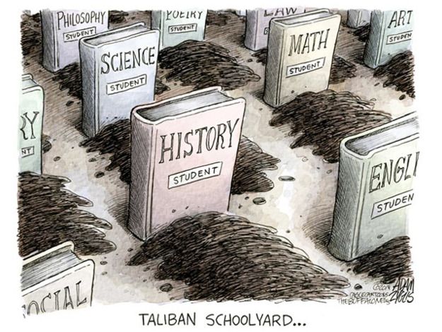 Political cartoon Taliban school massacre