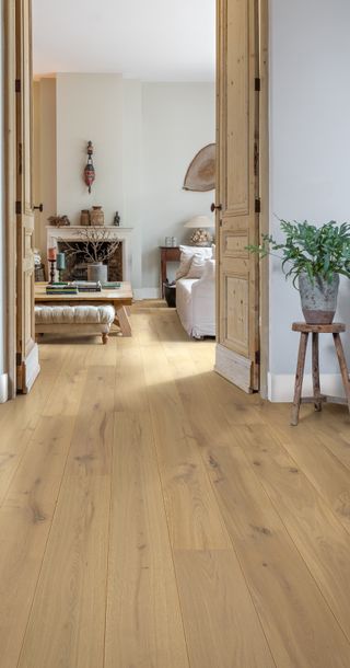living room with traditional wooden flooring