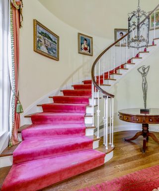 Carpeted staircase in Abby Rockefeller’s house