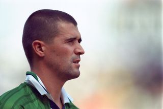 Roy Keane pictured playing for the Republic of Ireland in 1998