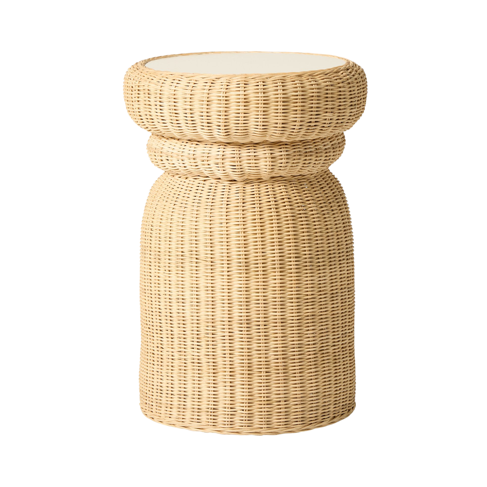 a rattan side table