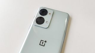 OnePlus Nord 2T review: close up of camera lenses on a phone