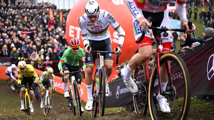 Mathieu Van Der Poel of The Netherlands and Team Alpecin - Premier Tech competes in the Men Elite race during 19th UCI Cyclo-Cross World Cup Antwerpen 
