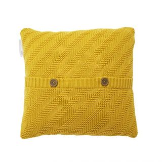 yellow ochre knit cushion