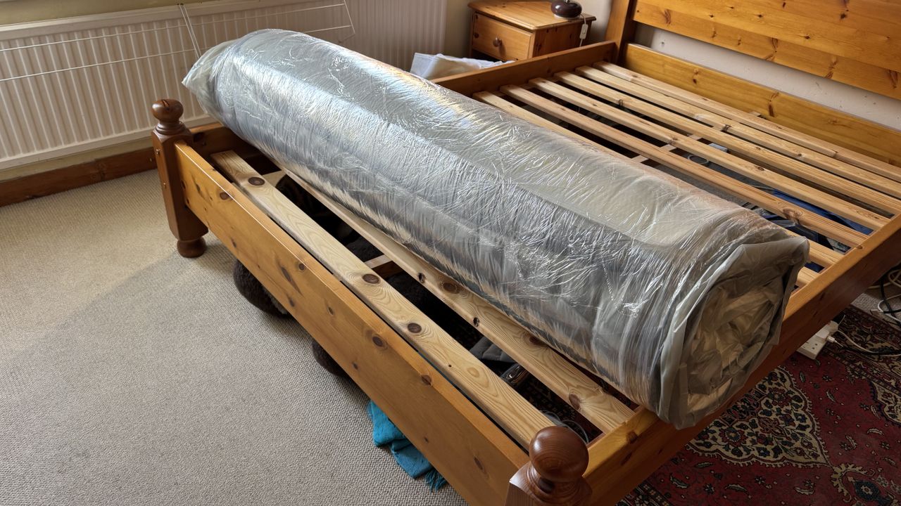The Panda Hybrid Bamboo mattress being unboxed