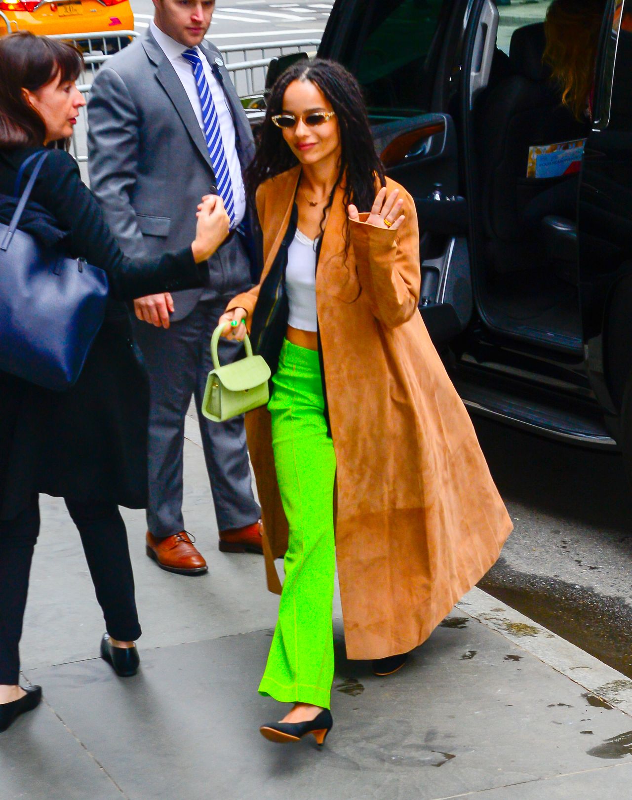 Zoe Kravitz is seen walking in midtown on May 1, 2019 in New York City. (Photo by Raymond Hall/GC Images)