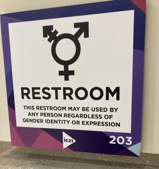 Gender-neutral restroom at InfoComm 2021