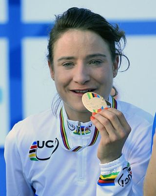 Marianne Vos (Netherlands) has added a second road Worlds gold medal to her collection.