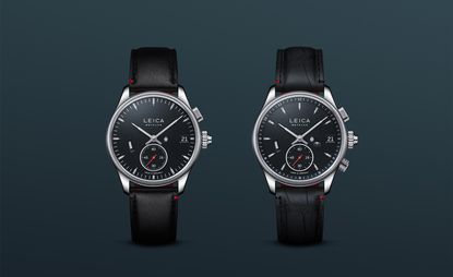 black dial Leica watches side by side
