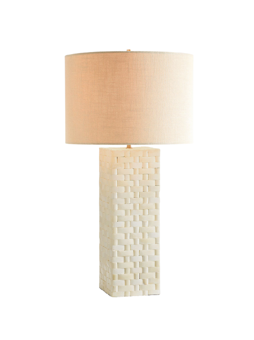 Lila Woven Bone Inlay Table Lamp (16")