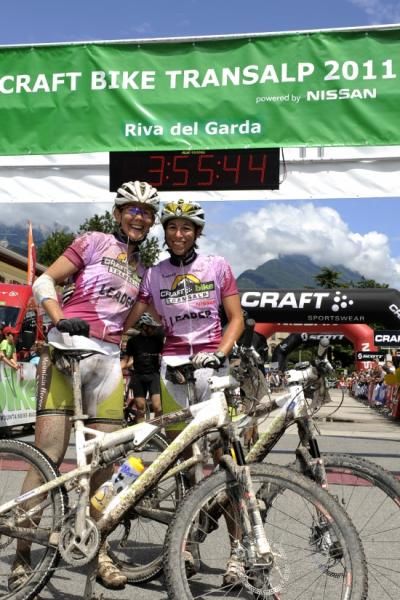 Women's winners Martina Miessgang of Austria and Katrin Neumann