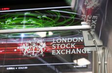 A sign in the London Stock Exchange Group Plc's office atrium in the City of London