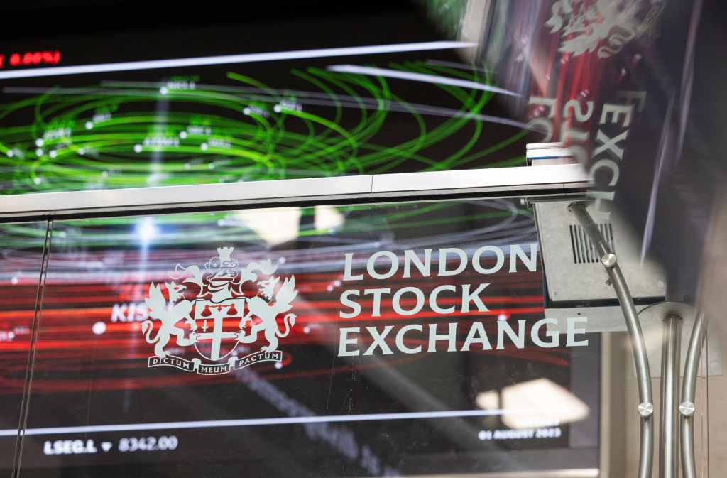 A sign in the London Stock Exchange Group Plc's office atrium in the City of London