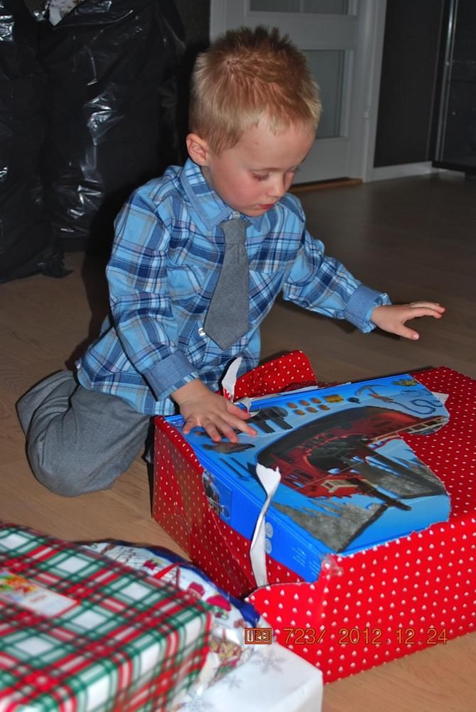 Bjornar was excited to open Christmas gifts