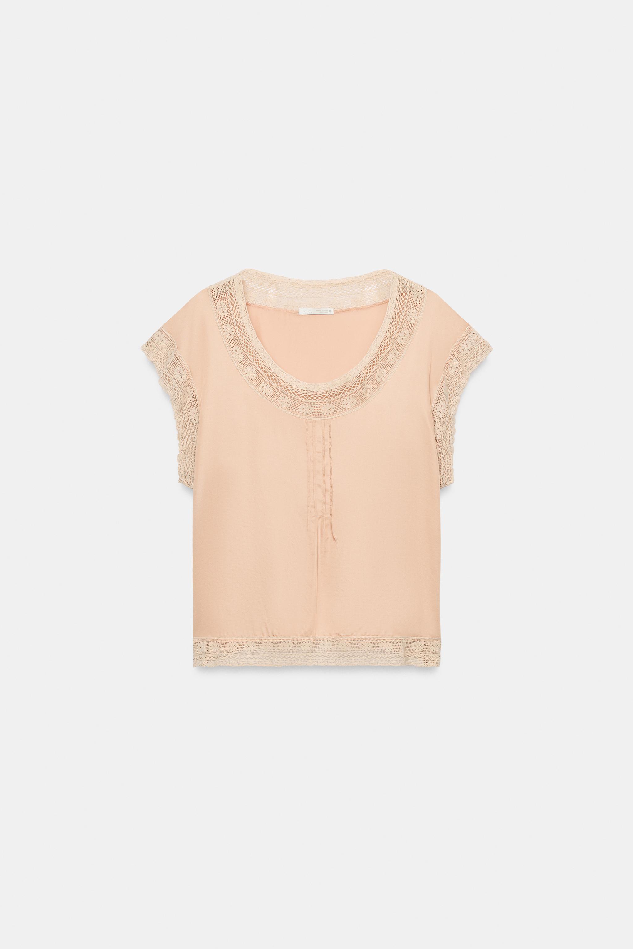 Zw Collection Lace Cami Top - Beige - Xs