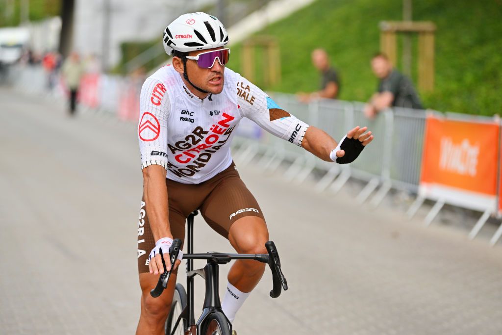TOURNAI BELGIUM SEPTEMBER 28 Greg Van Avermaet of Belgium and Ag2R Citroen Team prior to the 82nd Circuit FrancoBelge 2023 a 1906km one day race from Tournai to MontdelEnclus on September 28 2023 in Tournai Belgium Photo by Luc ClaessenGetty Images
