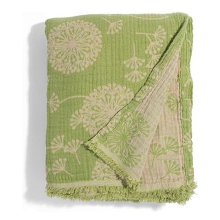 Green floral picnic blanket