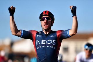LES SAINTESMARIESDELAMER FRANCE FEBRUARY 11 Elia Viviani of Italy and Team INEOS Grenadiers cduring the 6th Tour De La Provence 2022 Stage 1 a 1593km stage from Istres to Les SaintesMariesdelaMer TDLP22 on February 11 2022 in Les SaintesMariesdelaMer France Photo by Luc ClaessenGetty Images
