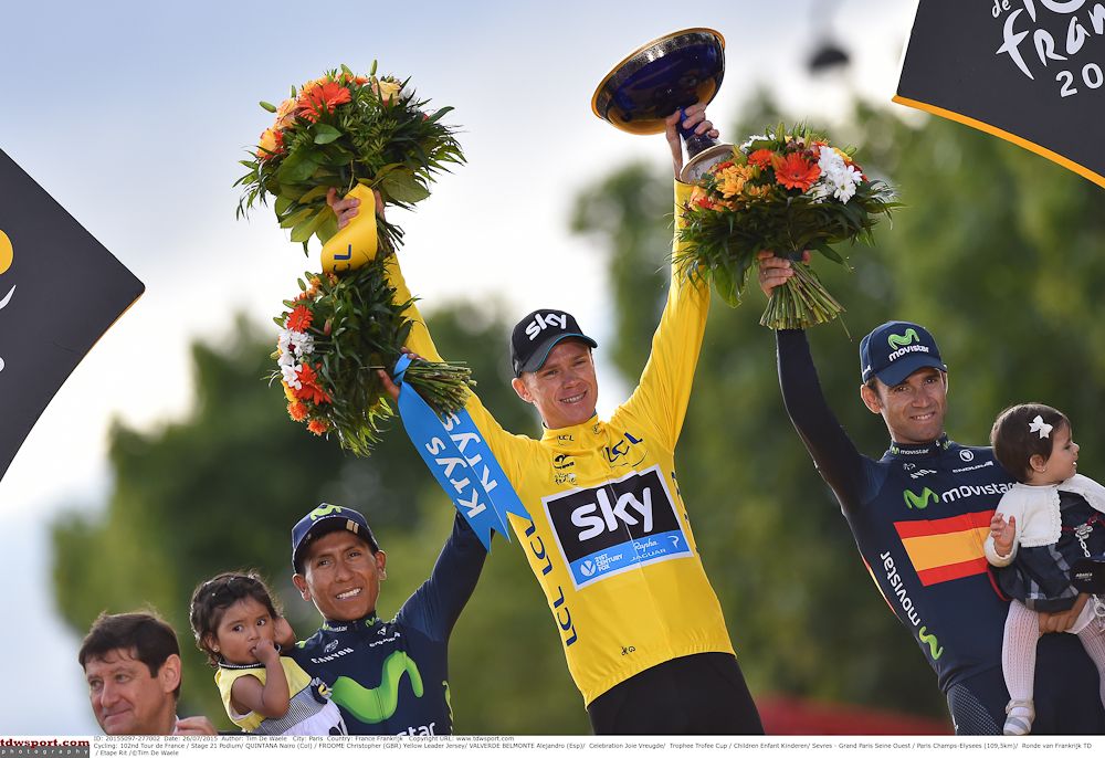 Nairo Quintana (from left), Chris Froome and Alejandro Valverde