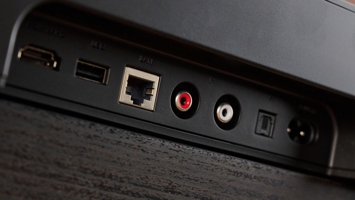 Ports on the reverse side of the WiiM Bar