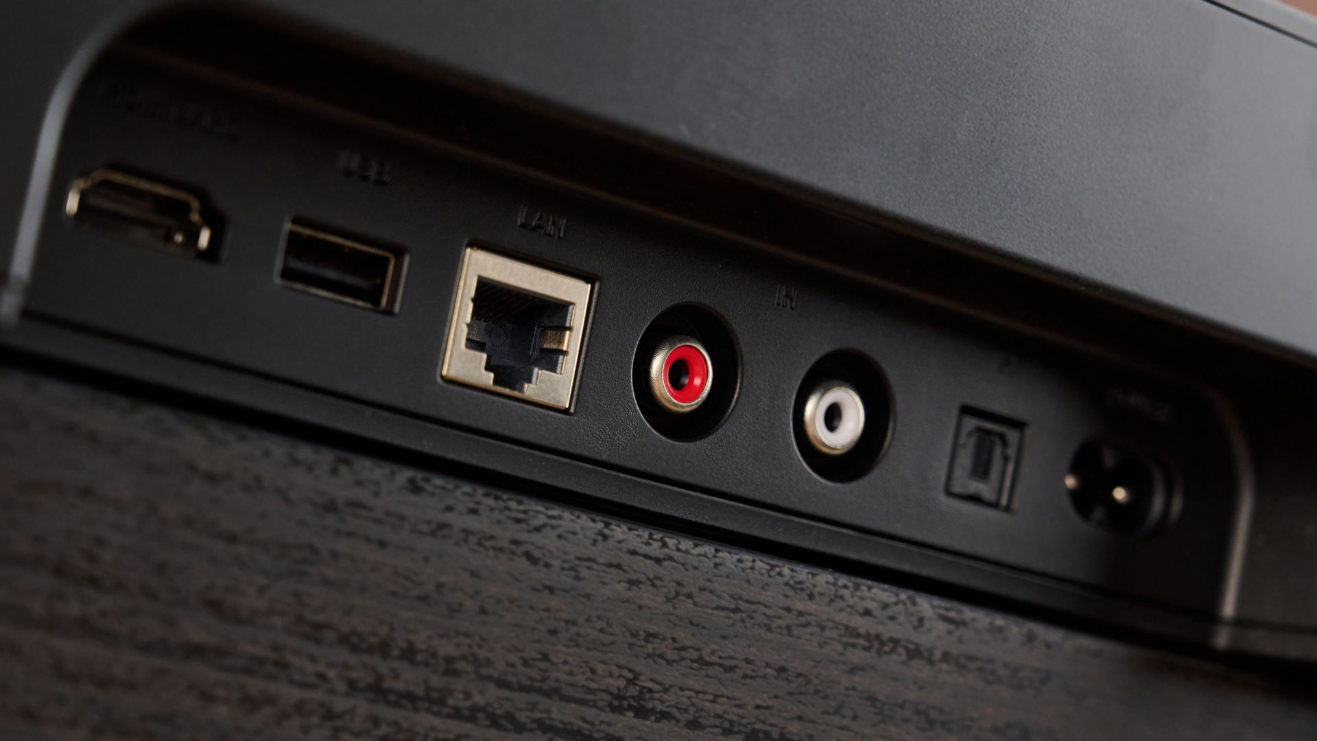 Ports on the reverse side of the WiiM Bar