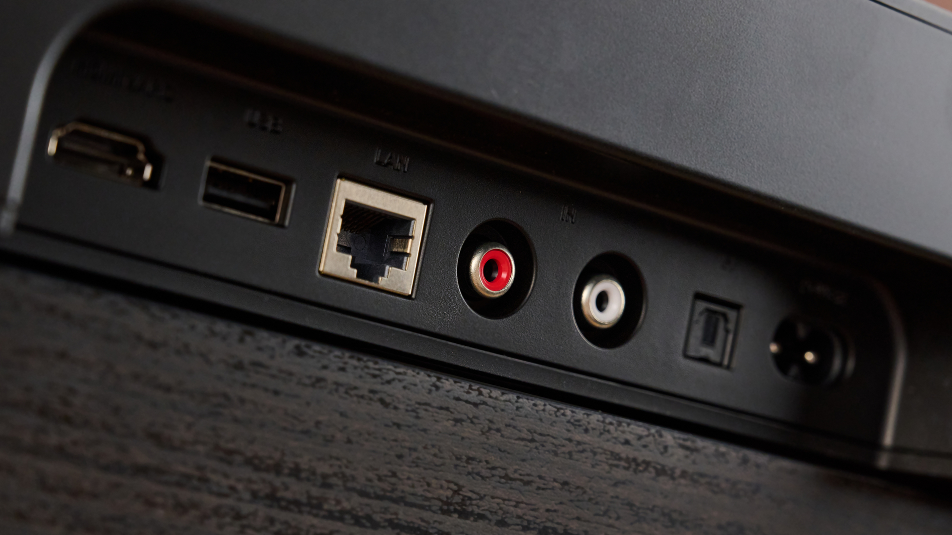 Ports on the reverse side of the WiiM Bar