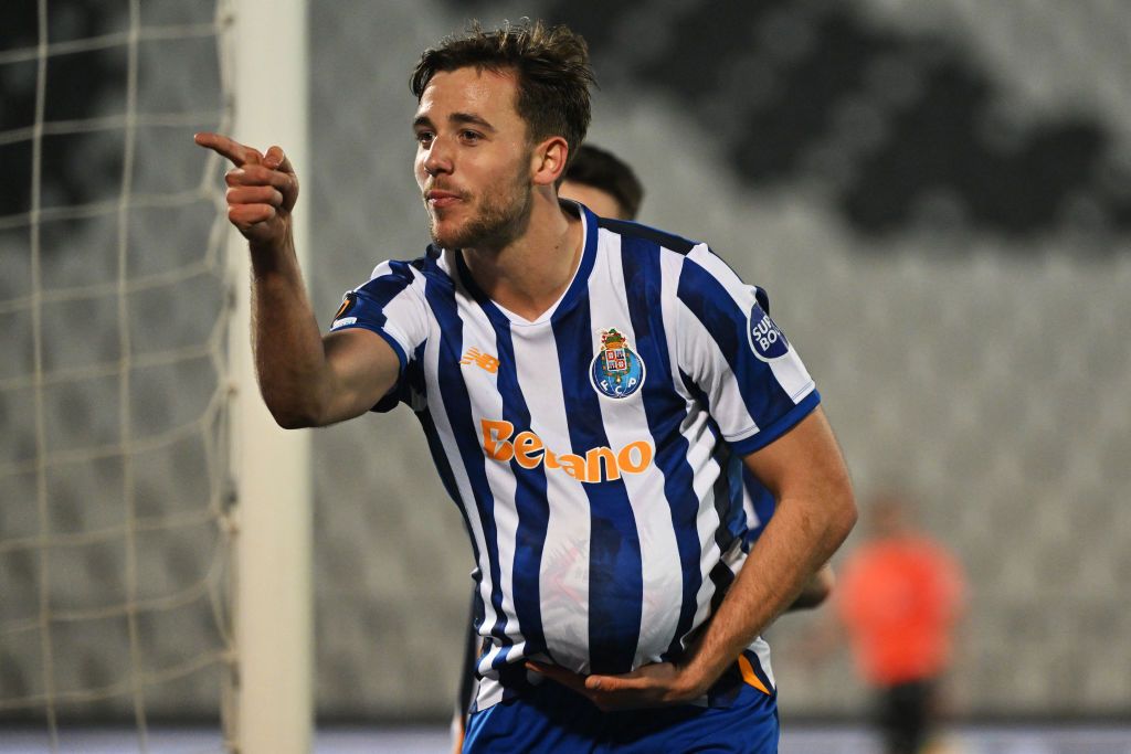 Manchester City target Nico Gonzalez reacts after scoring a goal during the UEFA Europa League, 1st round day 8, football match between Maccabi Tel Aviv and FC Porto at the Partizan stadium in Belgrade on January 30, 2025. 