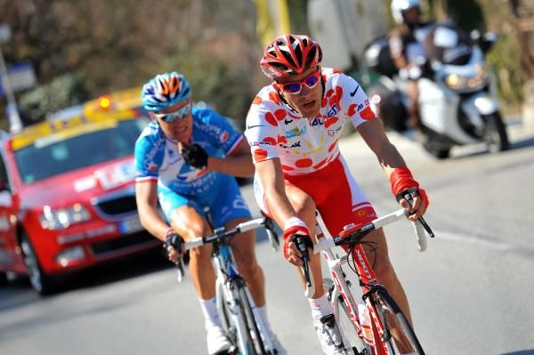 Ama&euml;l Moinard (Cofidis) leads Thomas Voeckler (Bbox Bouygues Telecom)