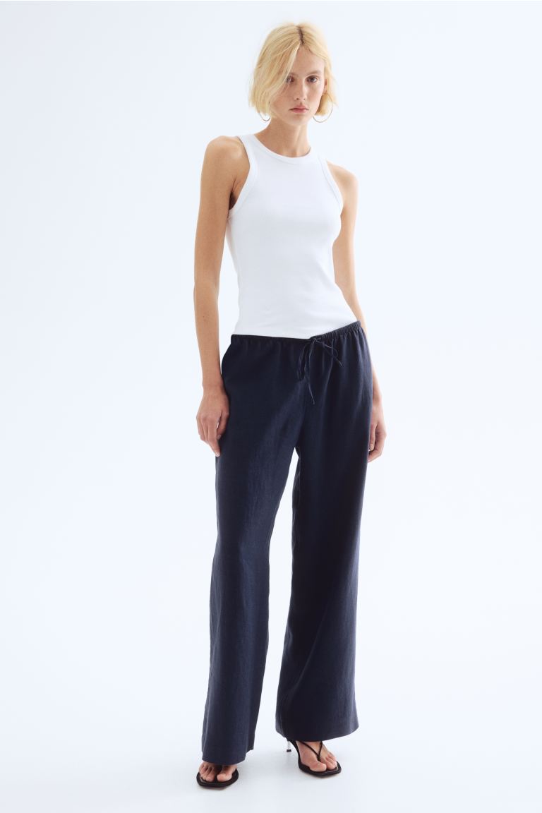 Linen Drawstring Trousers