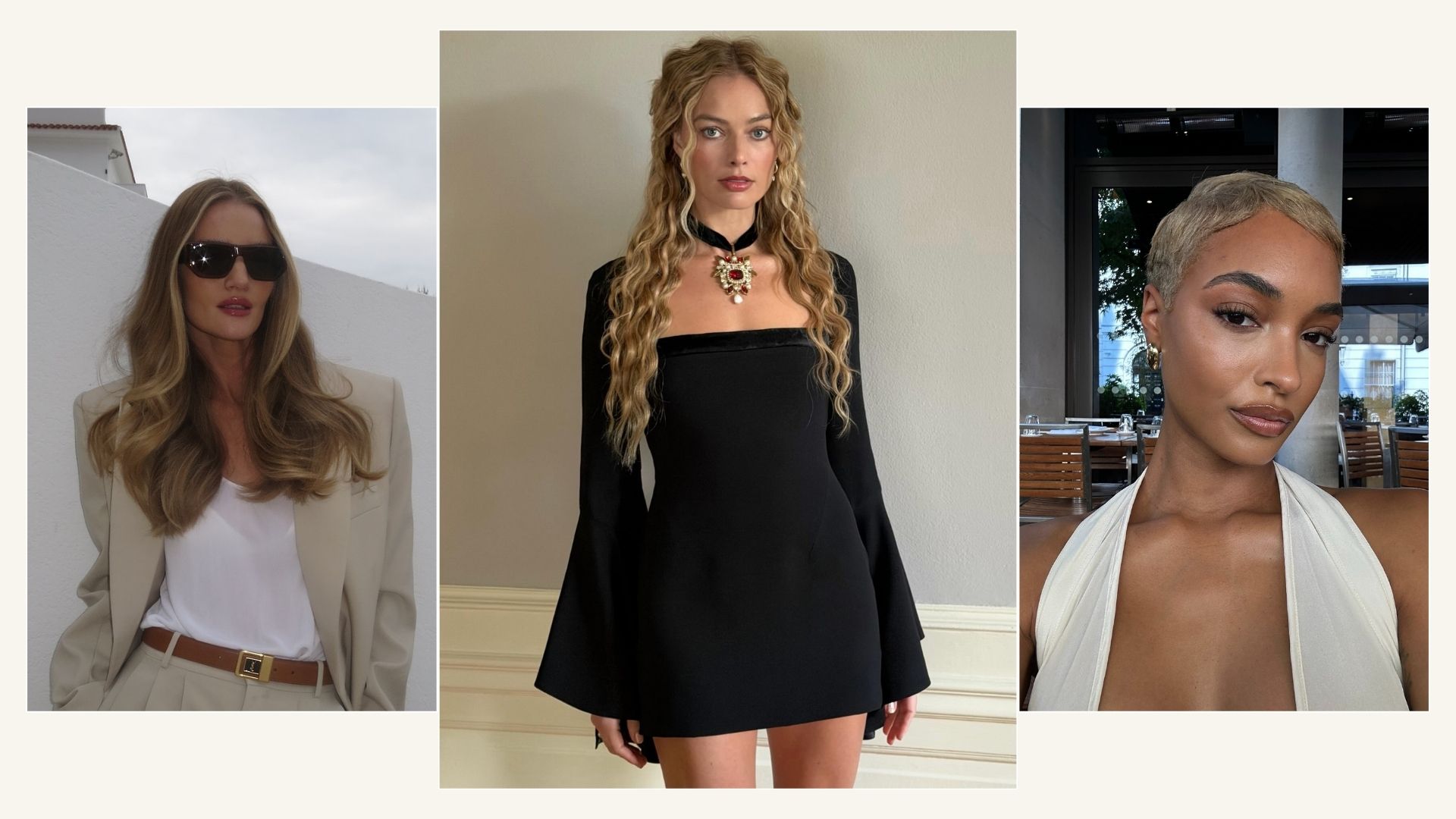 Rosie Huntington Whiteley, Margot Robbie and Jourdan Dunn with blonde hair colours