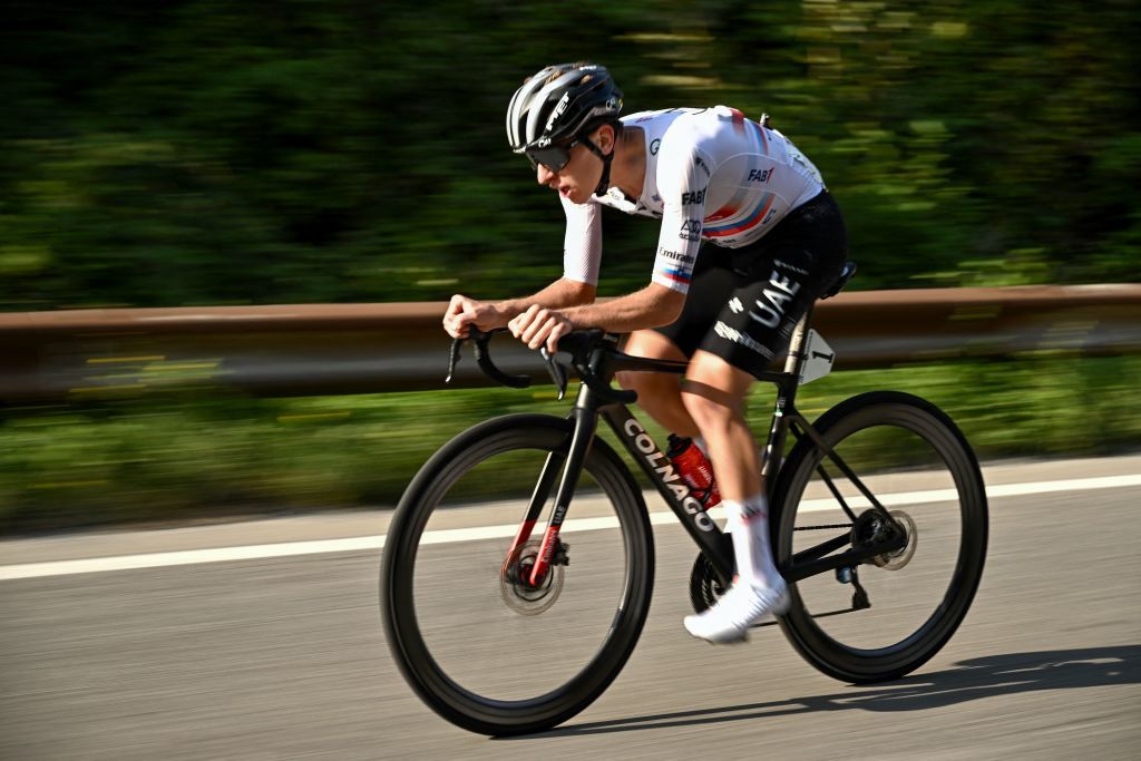 Tadej Pogacar in action at the 2023 Il Lombardia