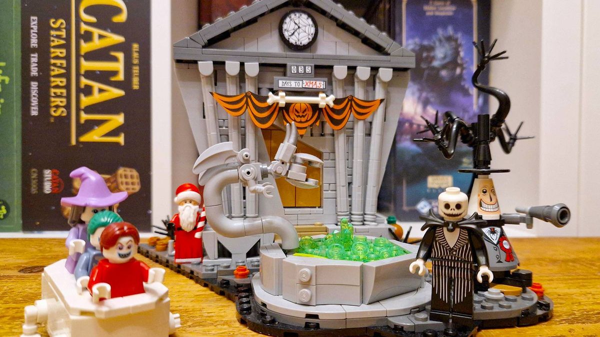 Lego The Nightmare Before Christmas set with mini figures and town hall model