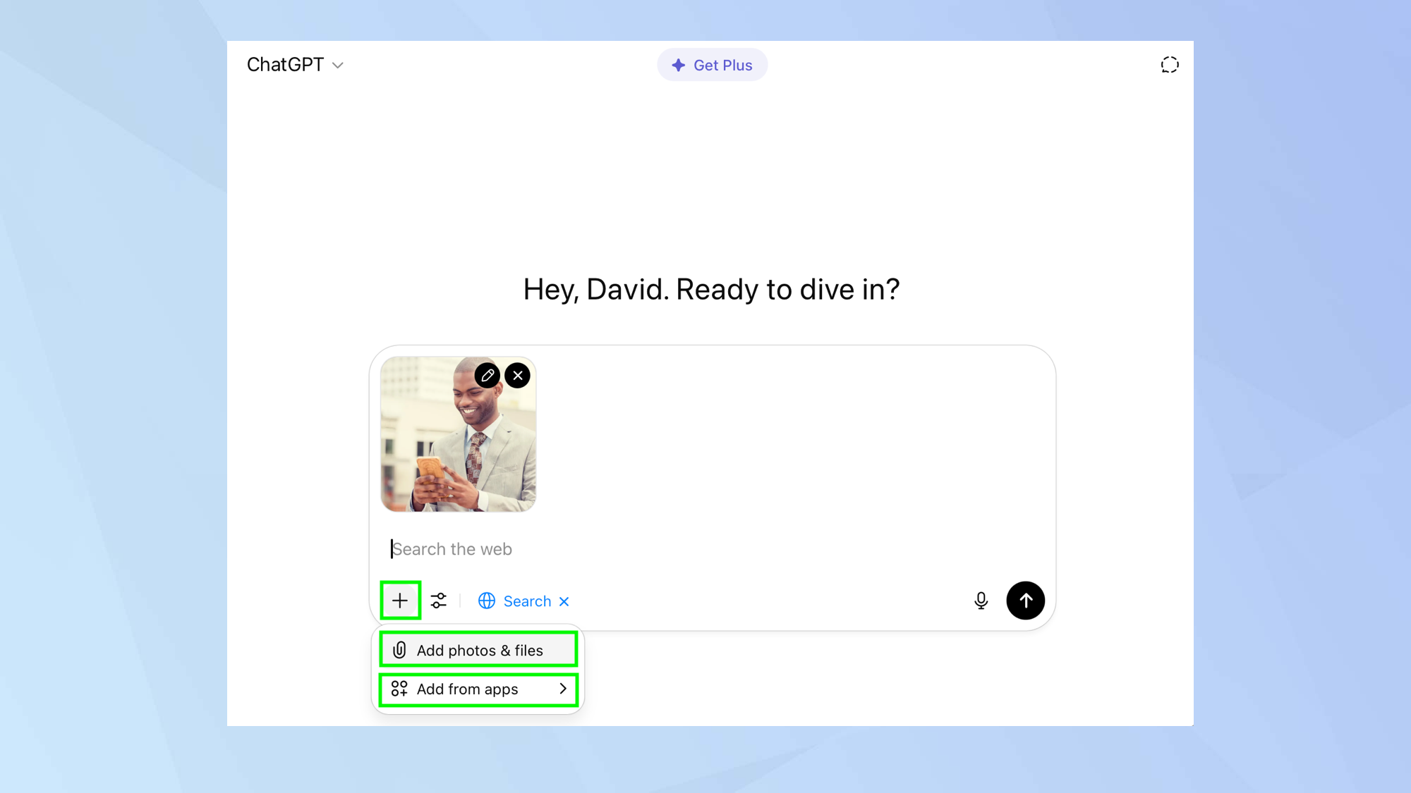 how to use ChatGPT to search the web using images