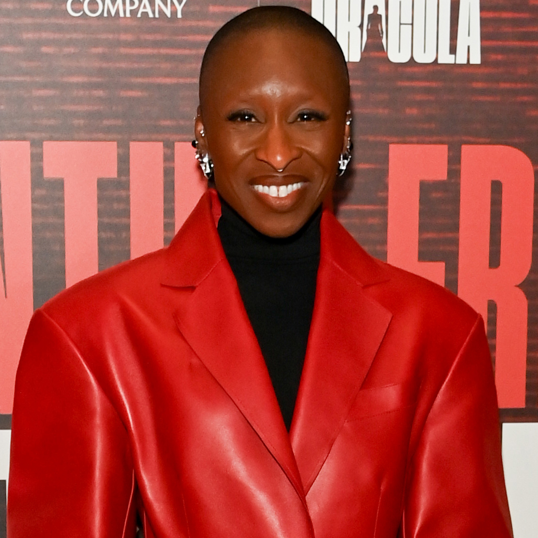Cynthia Erivo celebrated the 'Dracula' opening night in a red leather trench coat and a matching Givenchy bag