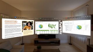 A virtual workspace using the Apple Vision Pro headset