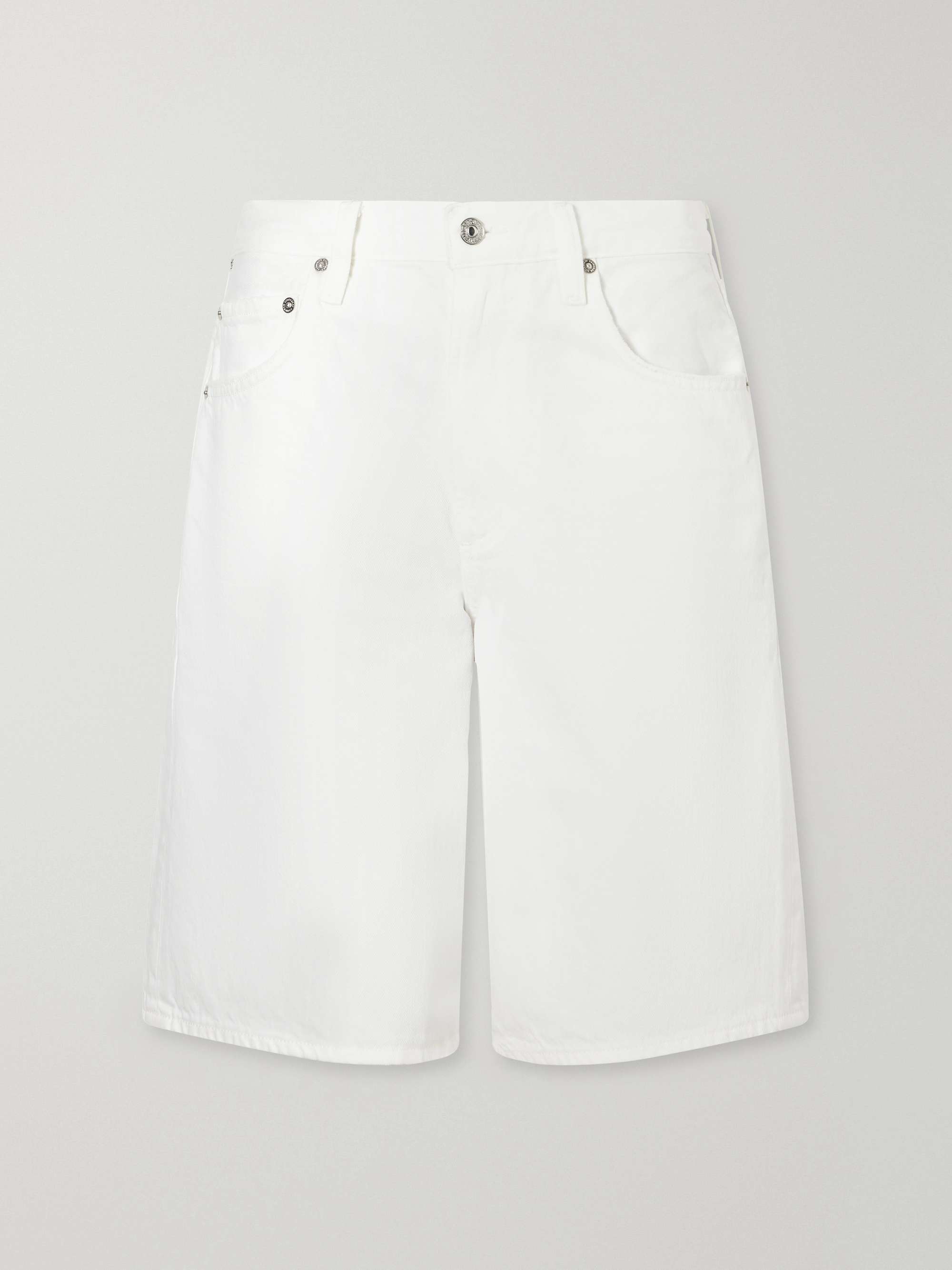 Court Denim Straight-Leg Shorts